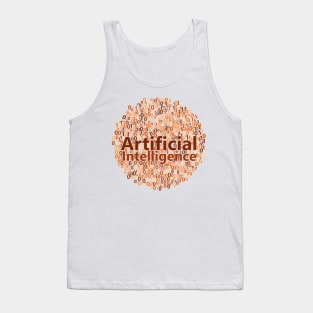 Artificial Intelligence Data Science Word Cloud | Orange Tank Top